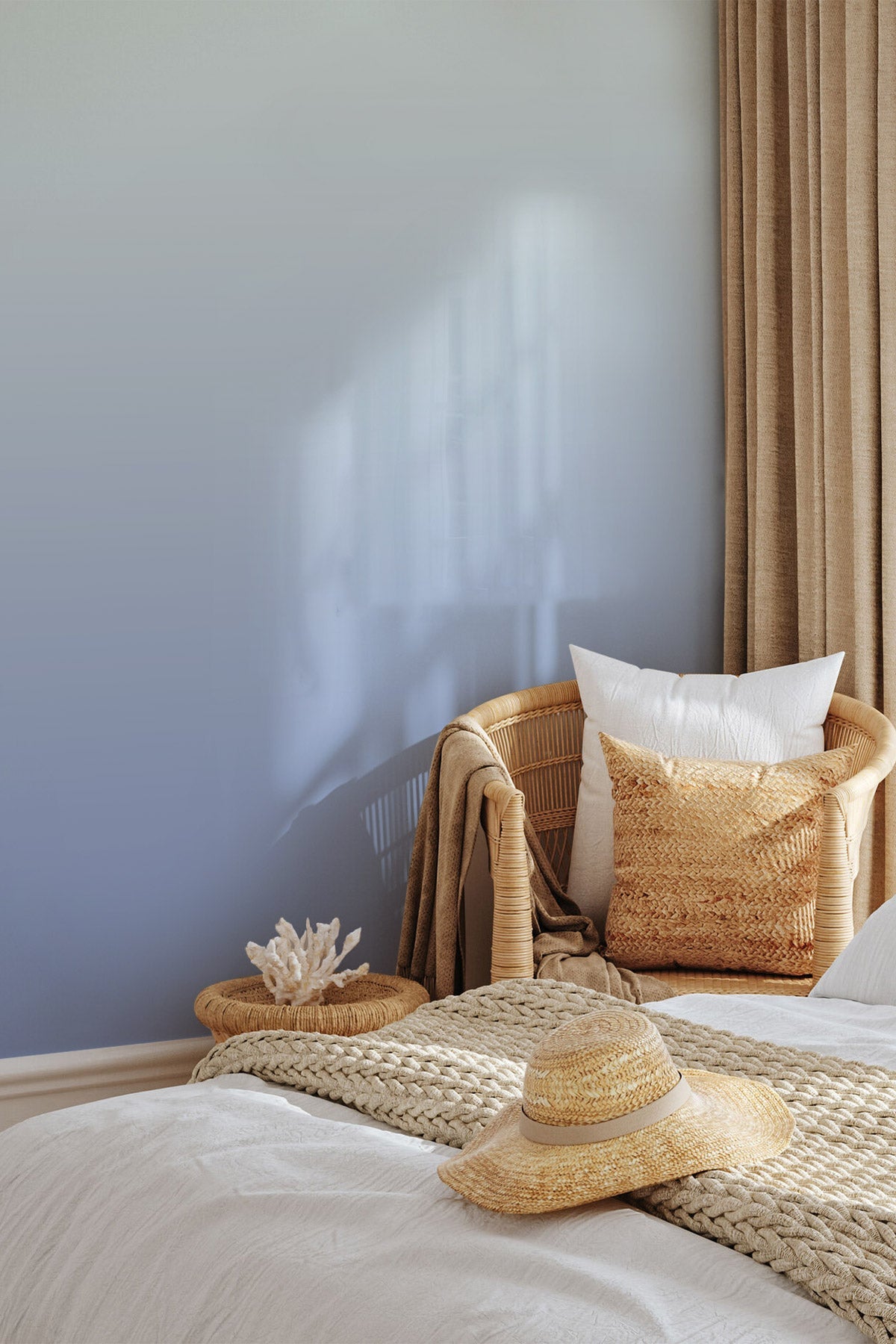 Lavender Field wallpaper in a bedroom