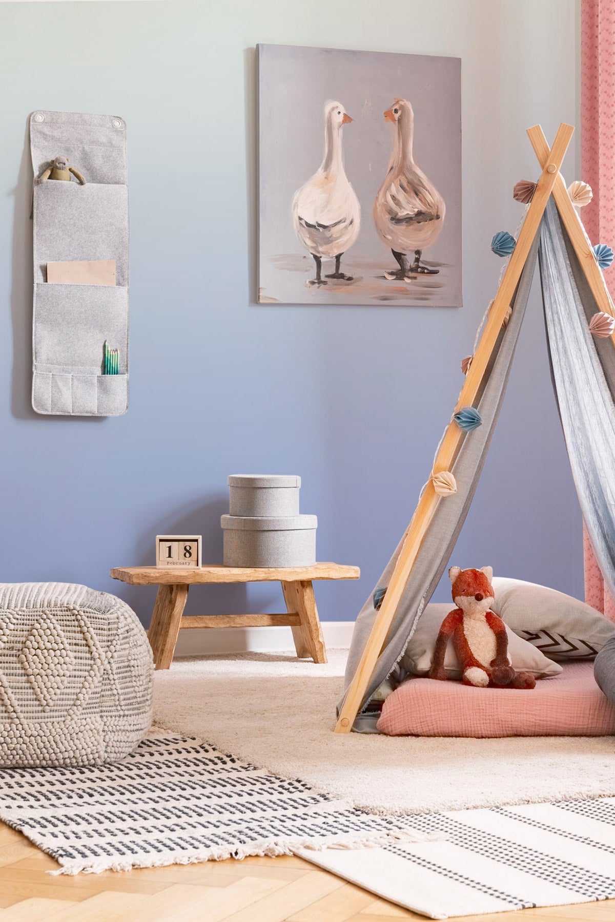 Lavender Field wallpaper in a nursery