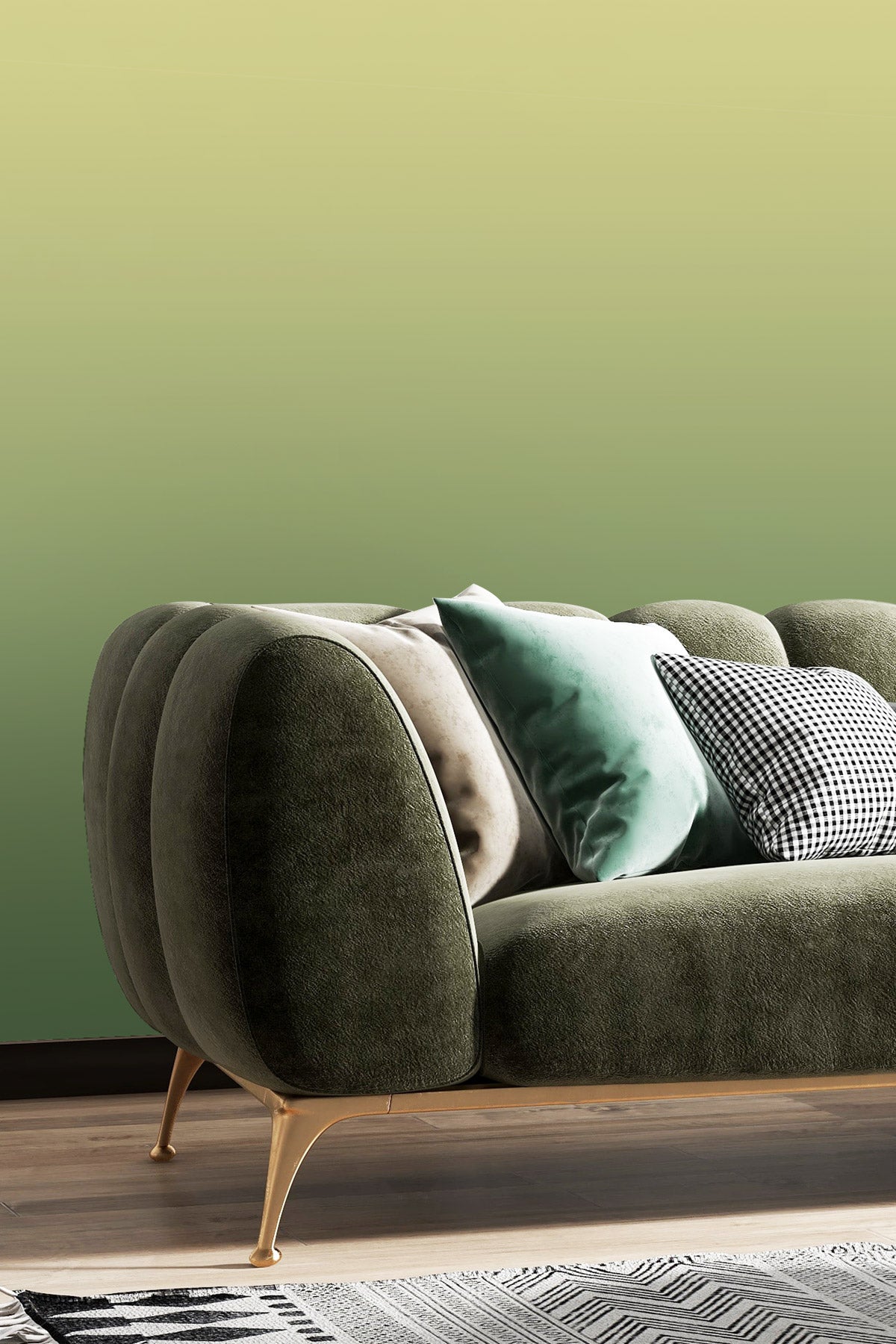 Lemony Lime Wallpaper in a room