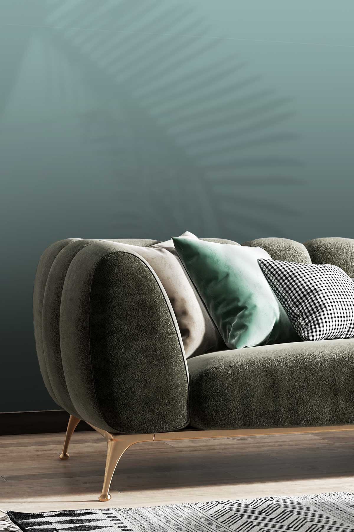 Mystic Forest Wallpaper behind a sofa