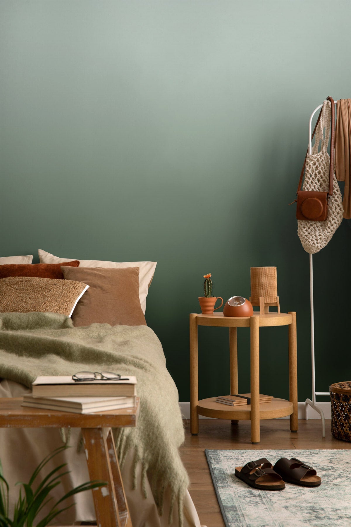 Olive Odyssey Wallpaper in a bedroom