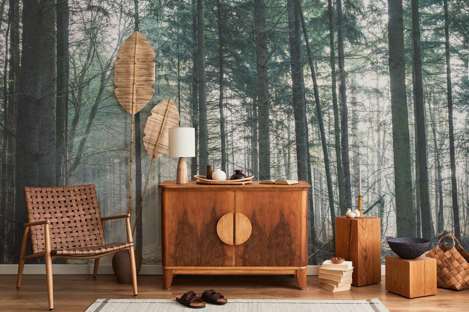 Ethereal Mist Forest Wall Mural