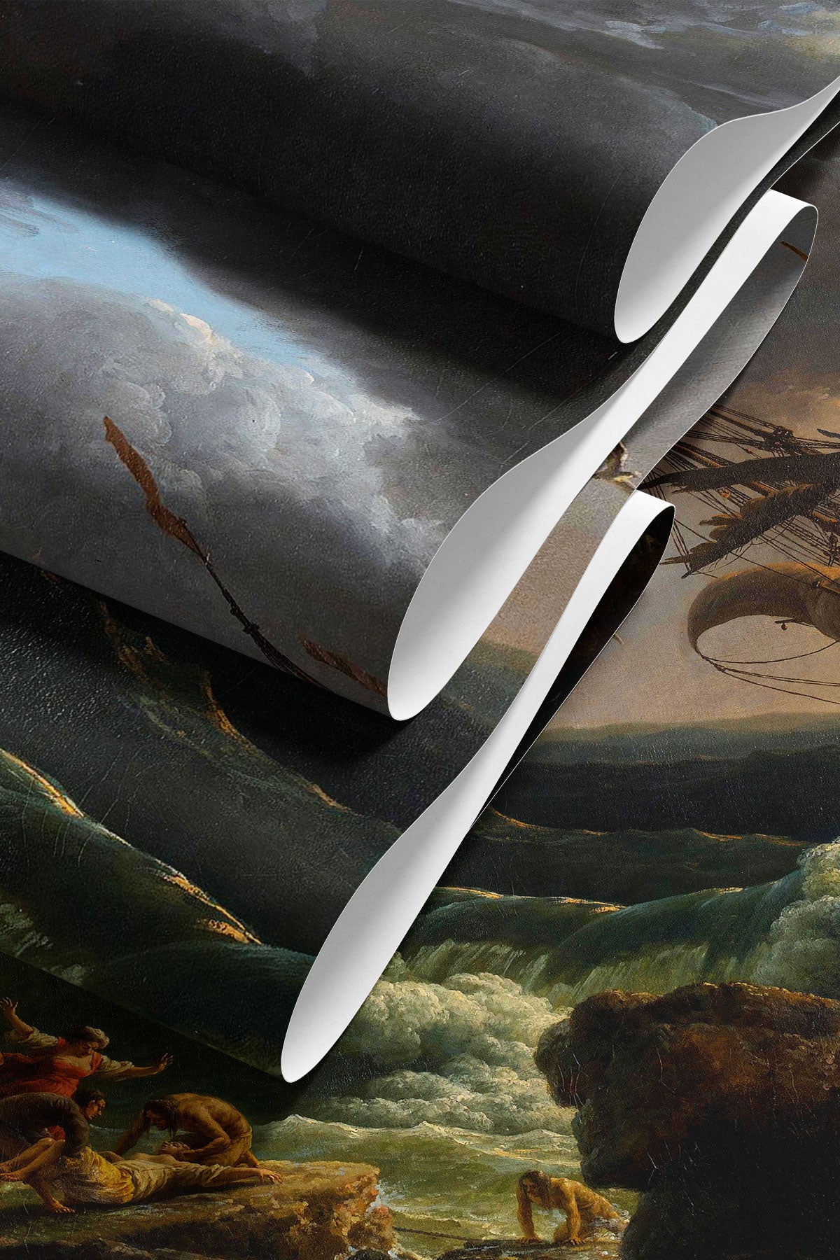 1773 Shipwreck in Stormy Seas Wall Mural