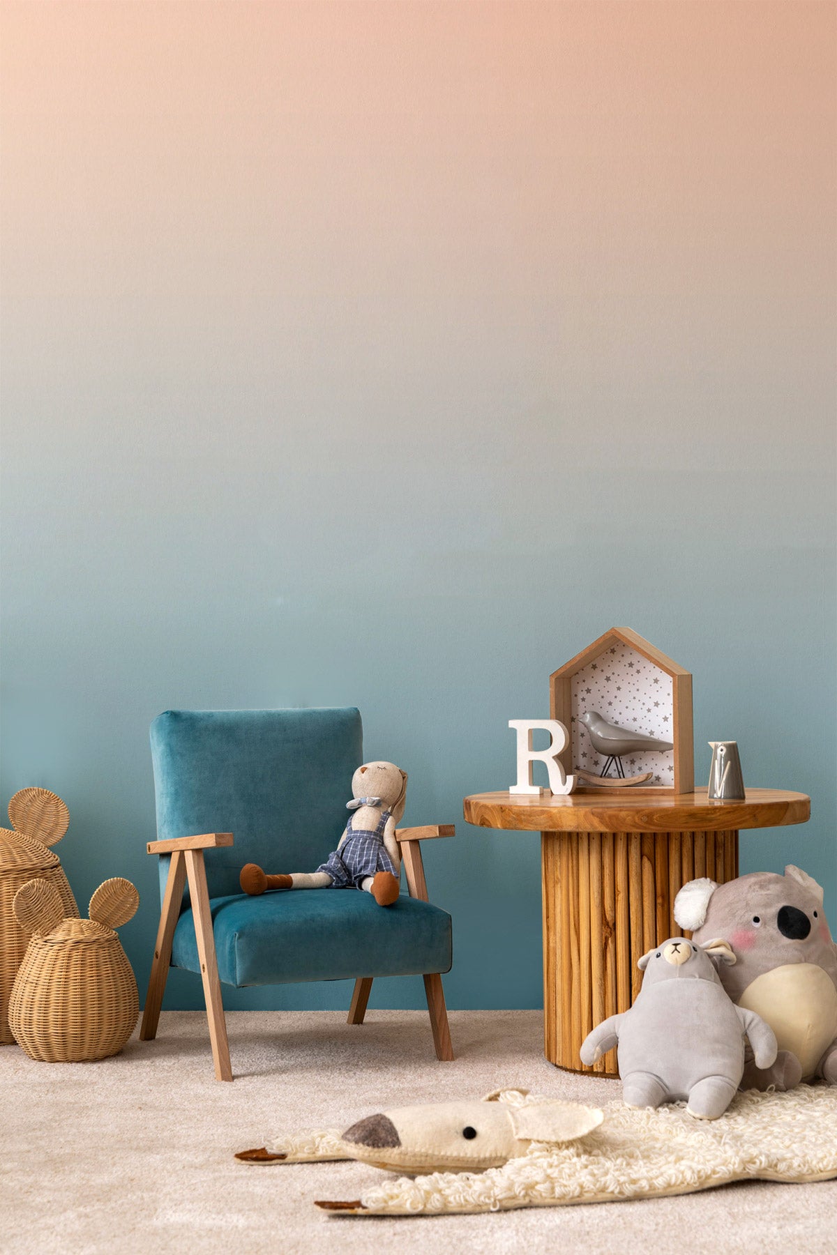 Peach Melba wallpaper in a nursery