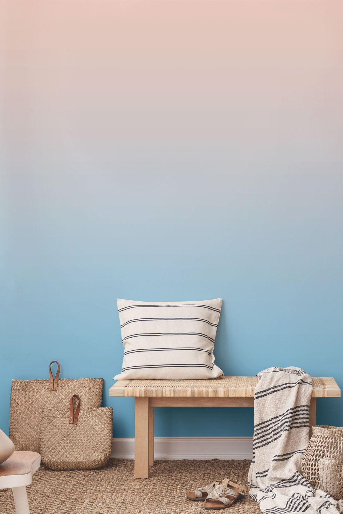 Peach Melba wallpaper in a room