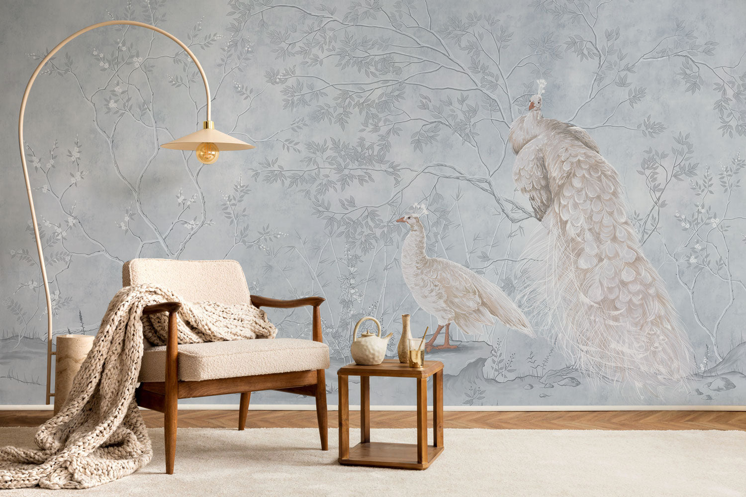 Peacock Chinoiserie 2 Wall Mural