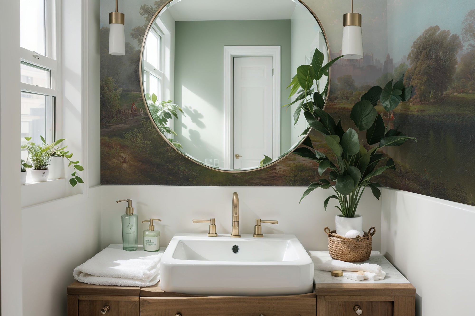 Vintage Windsor Castle Landscape Wall Mural