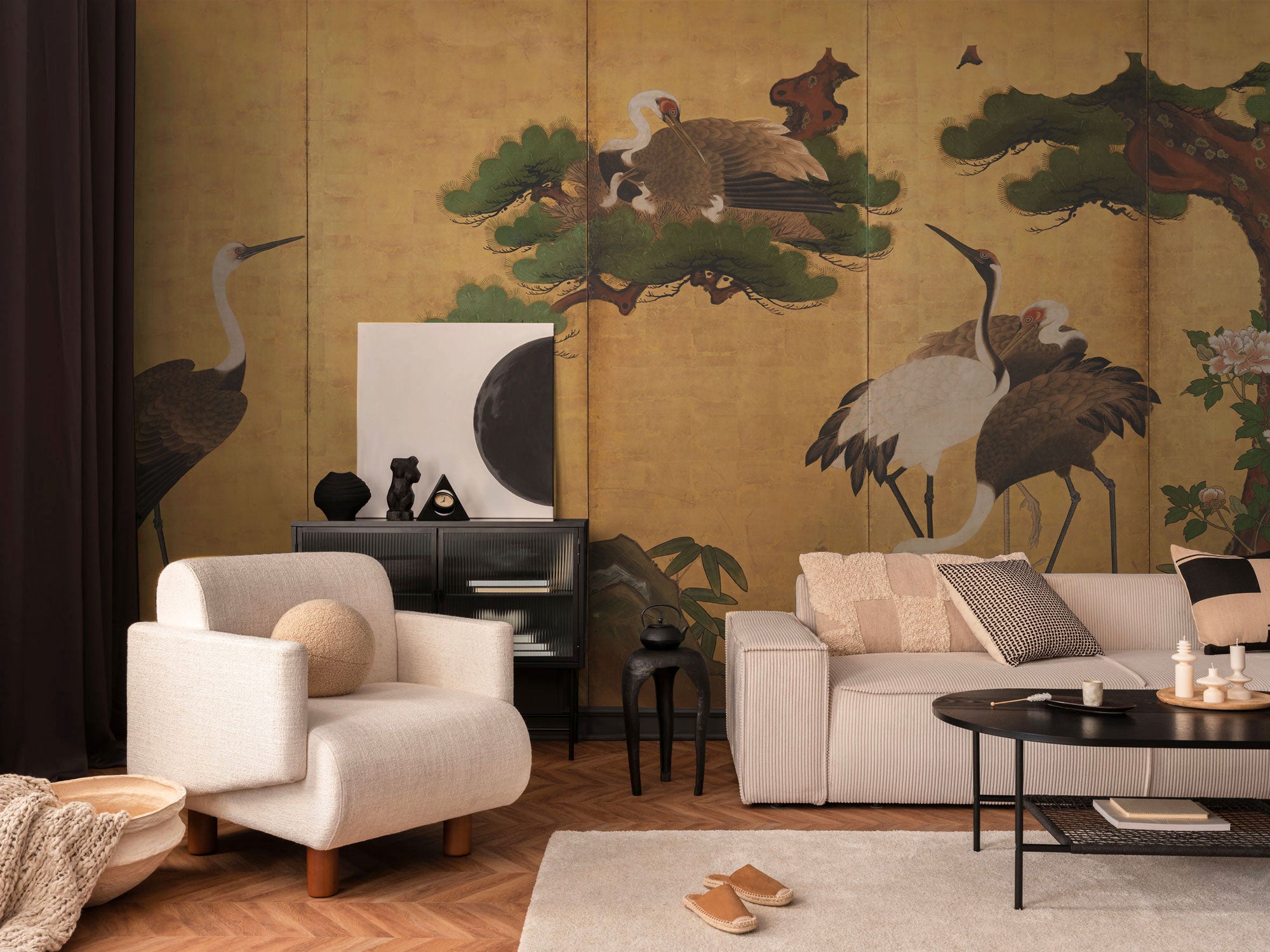 Majestic Crane Family Wall Mural