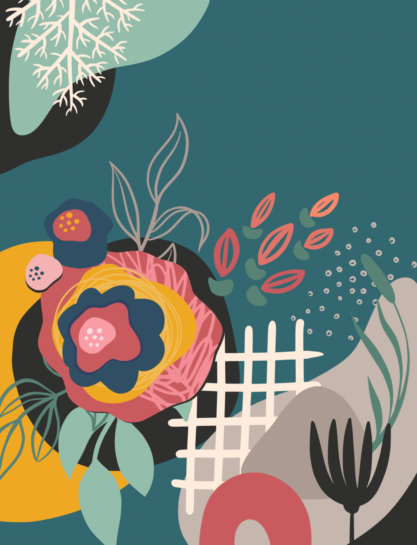 Abstract Floral Card 5
