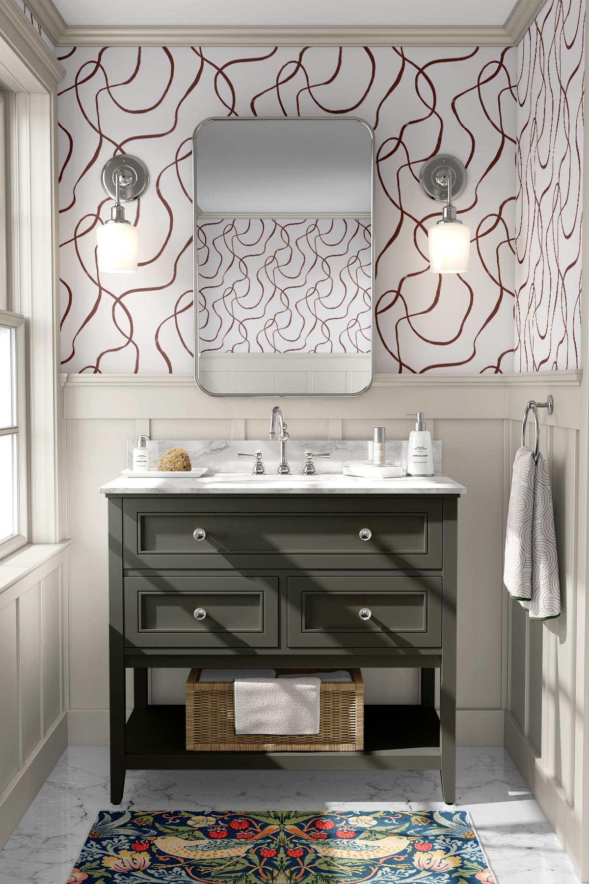 Squiggles / Burgundy