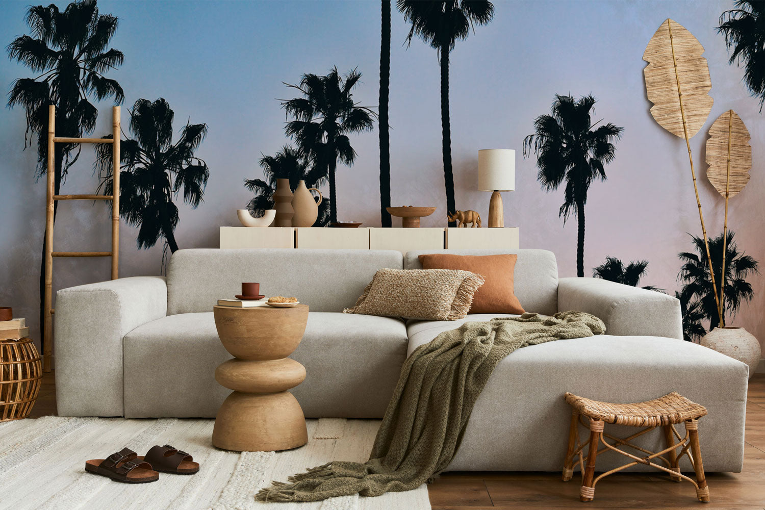 Tropical Sunset Palms Wall Mural