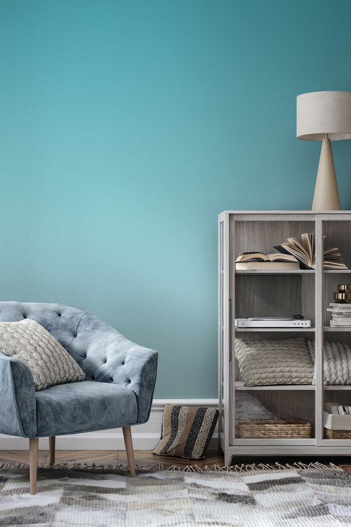 Turquoise Waters wallpaper in a room