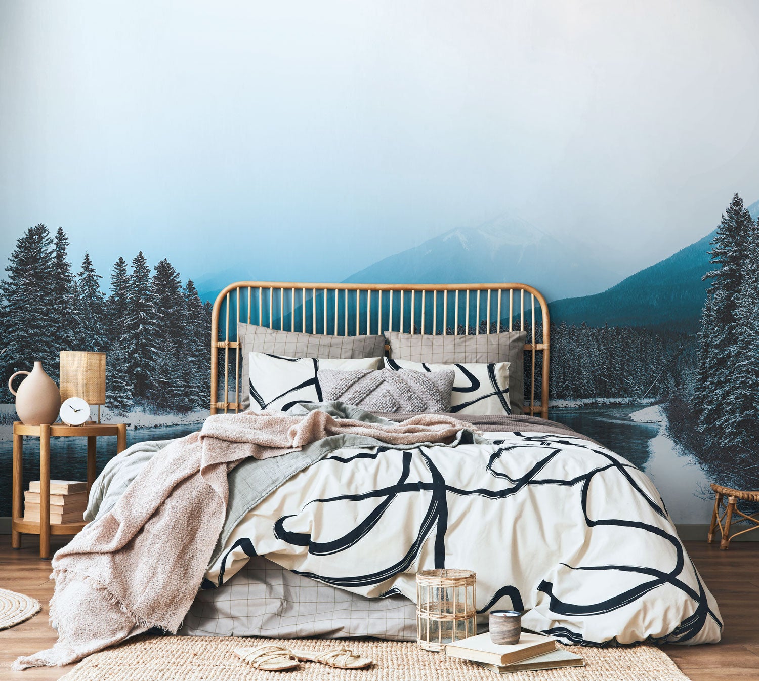 Serene Winter in Canmore Alberta Wall Mural