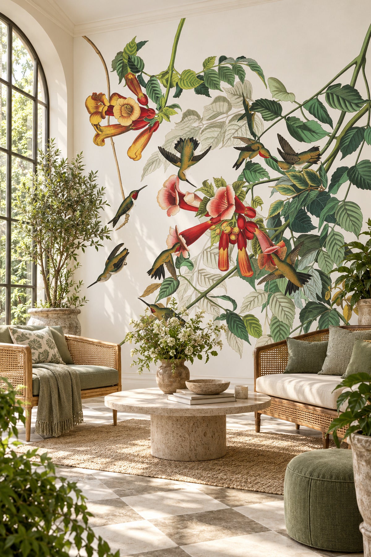 Vintage Hummingbird Wallpaper Mural