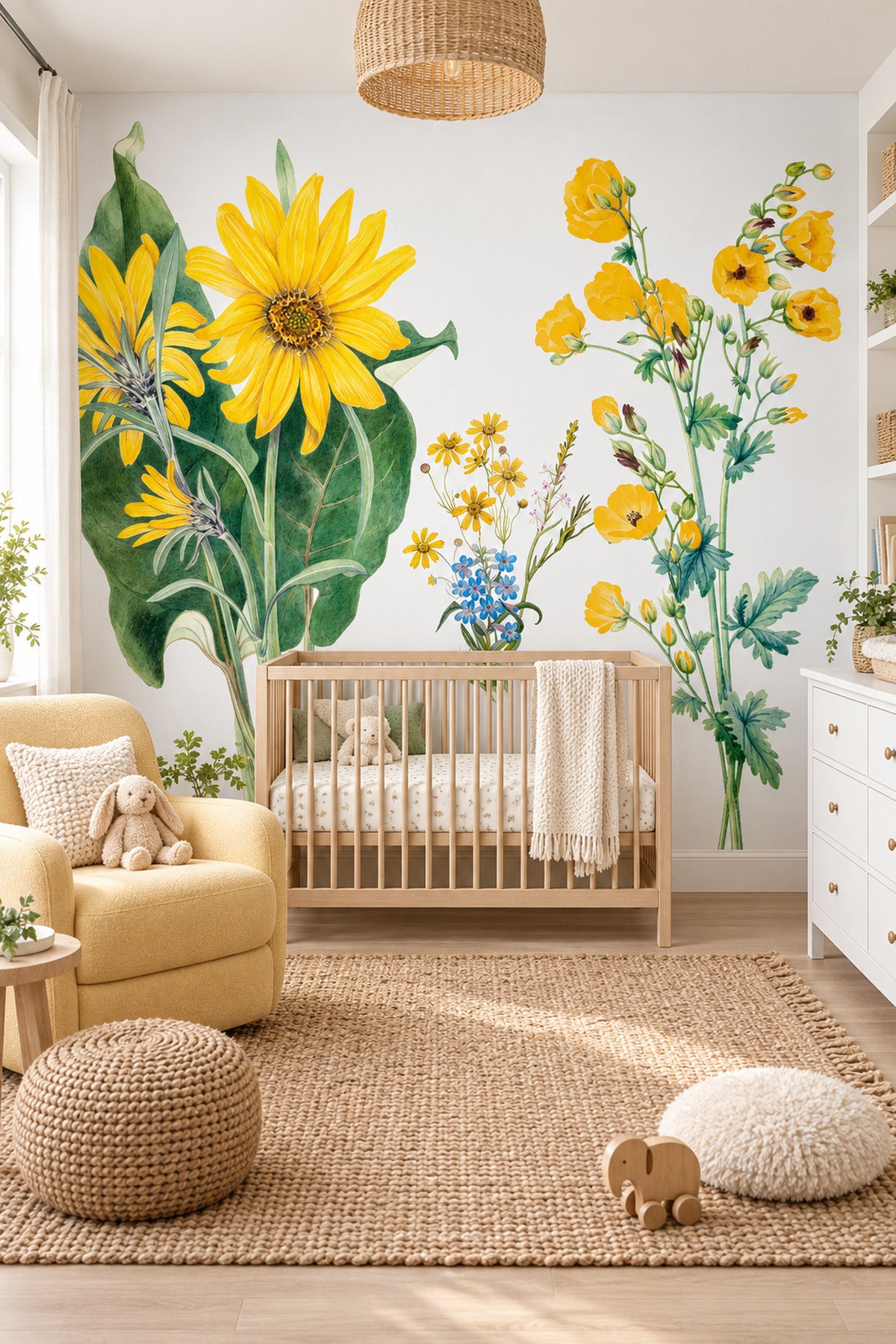 Vintage Sunflower Wallpaper Mural