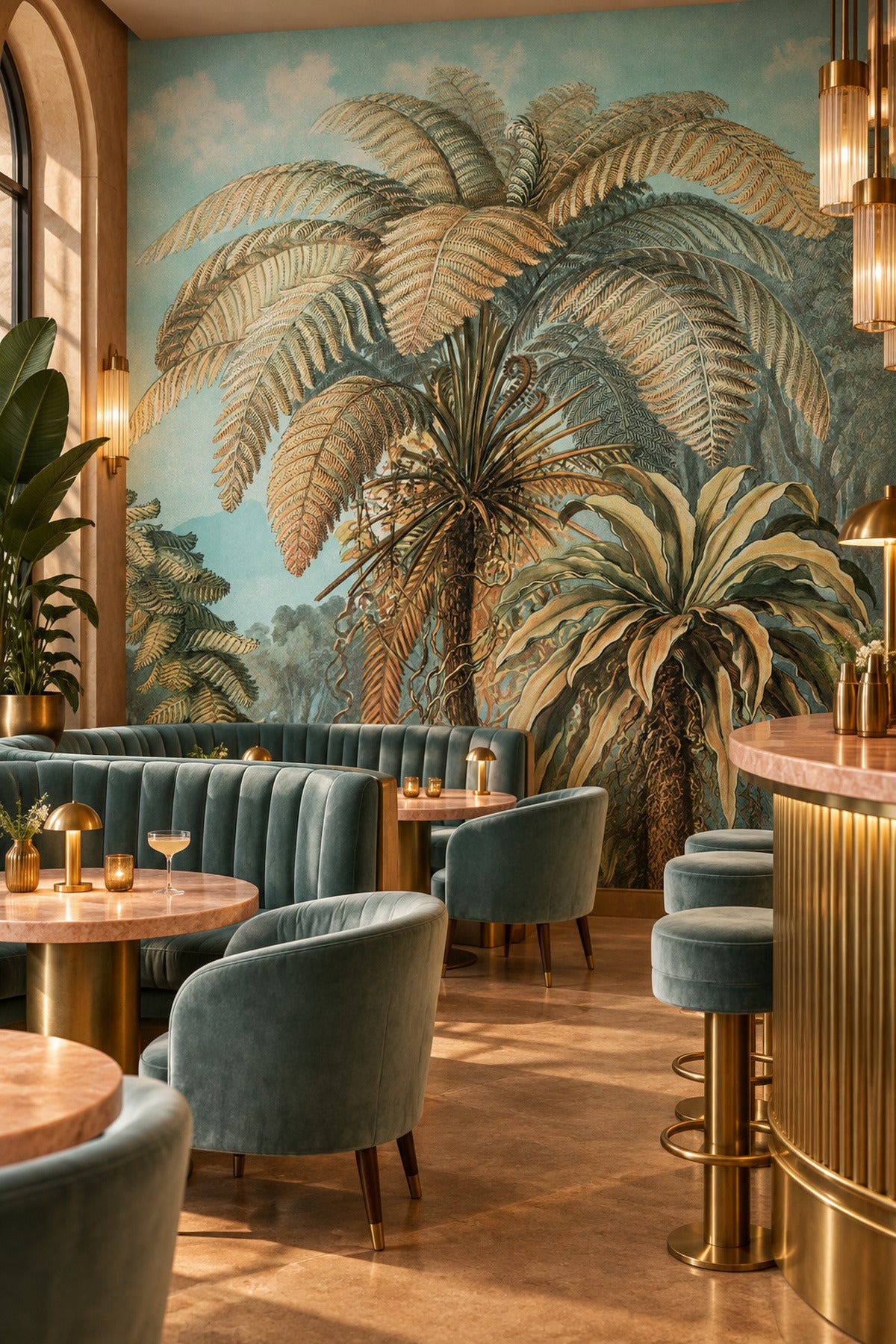 Vintage Jungle Illustration Wall Mural