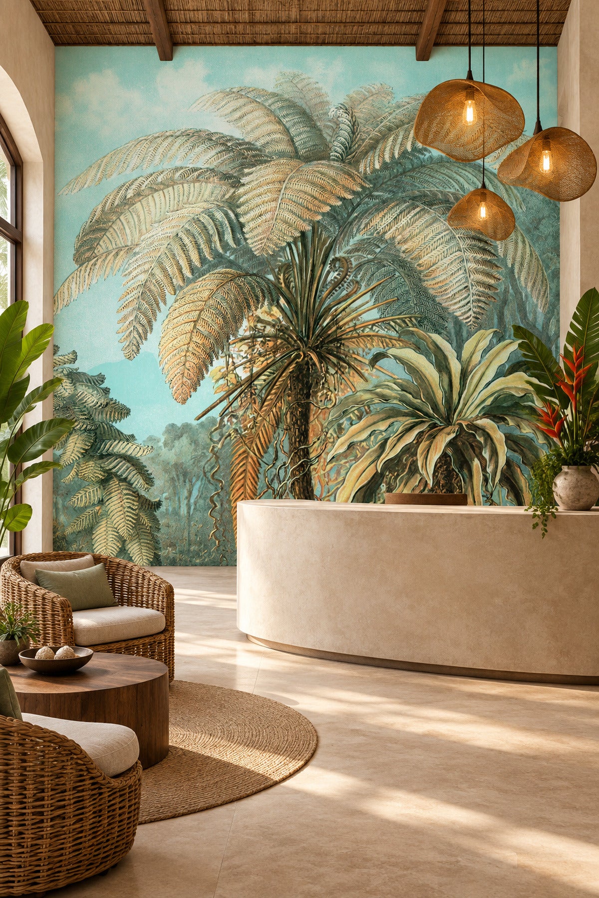 Vintage Jungle Illustration Wall Mural