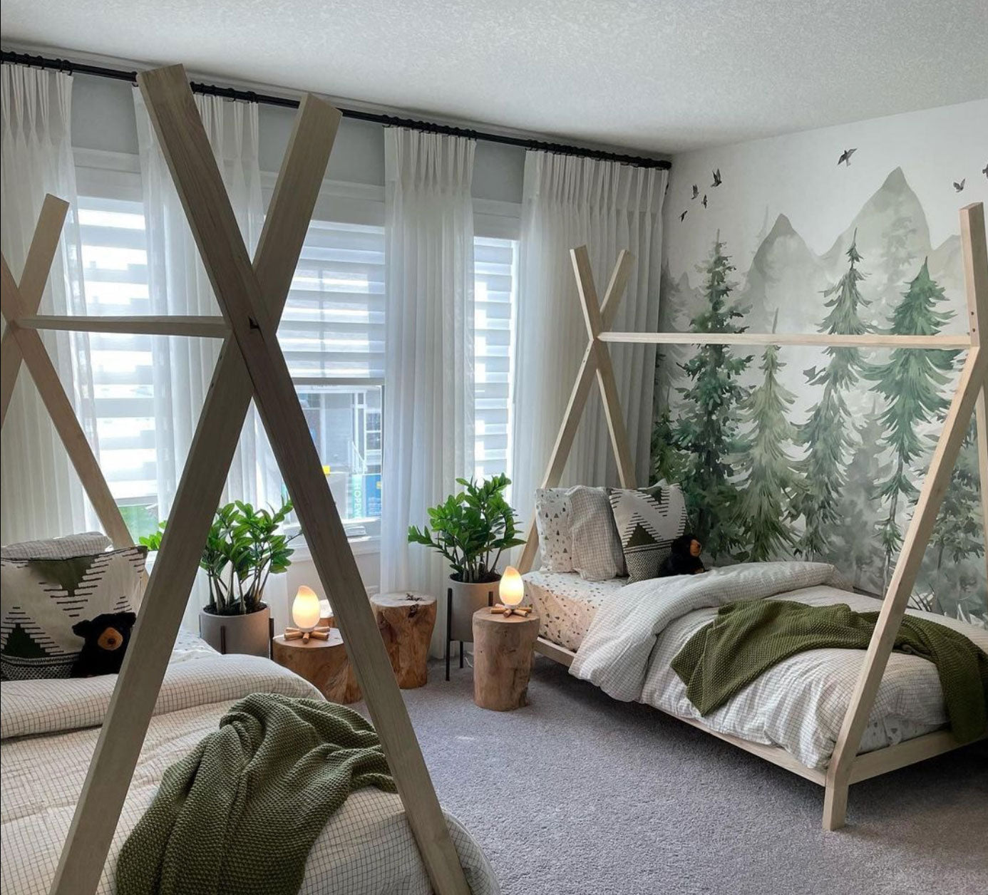 Watercolor Mountains & Forest