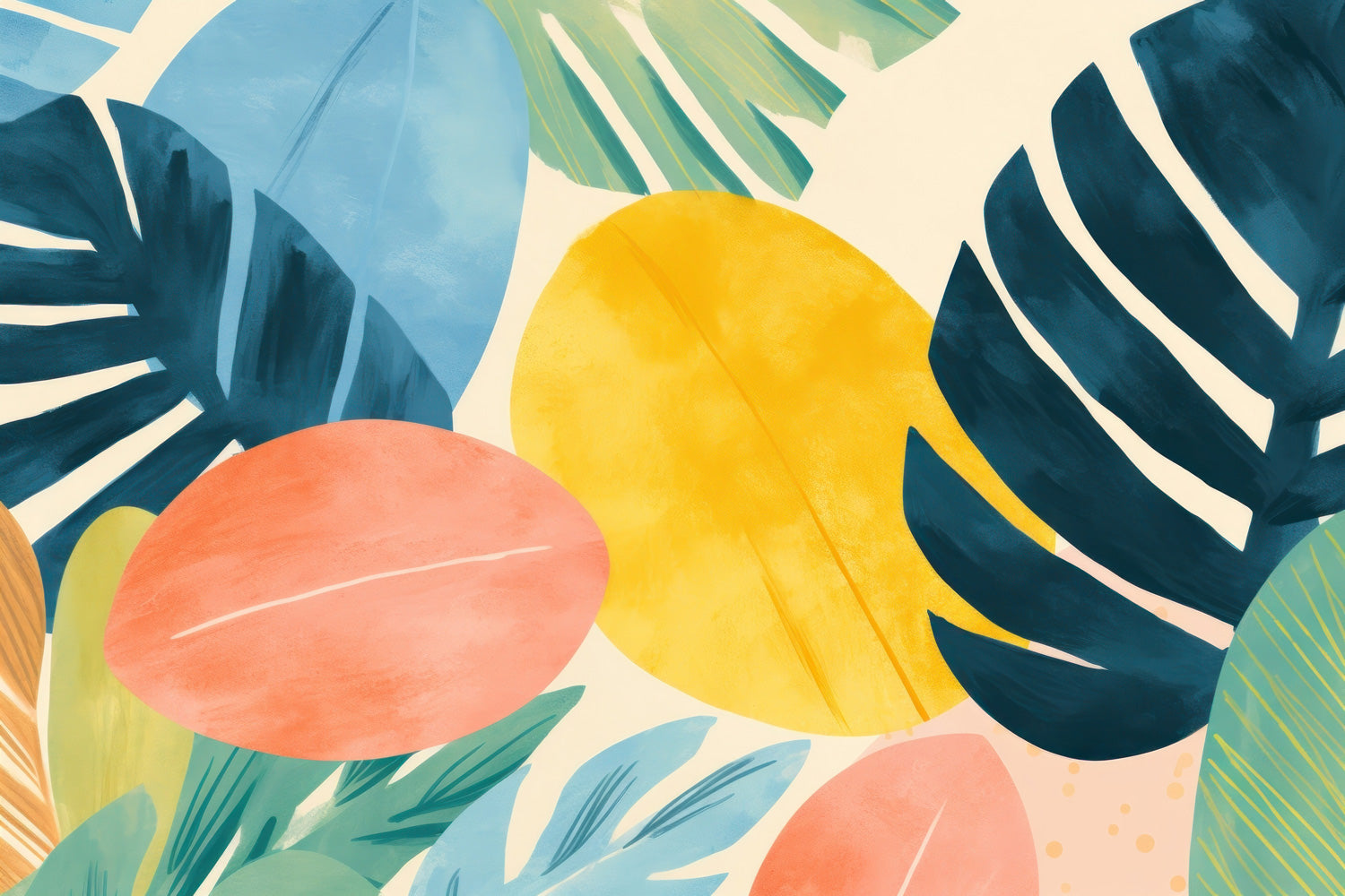 Watercolor Tropics Wall Mural