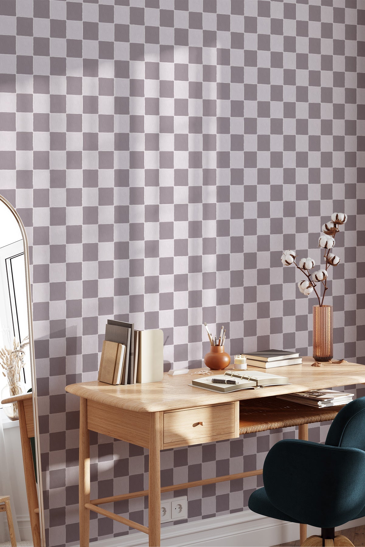 Wild Checkers / Burgundy