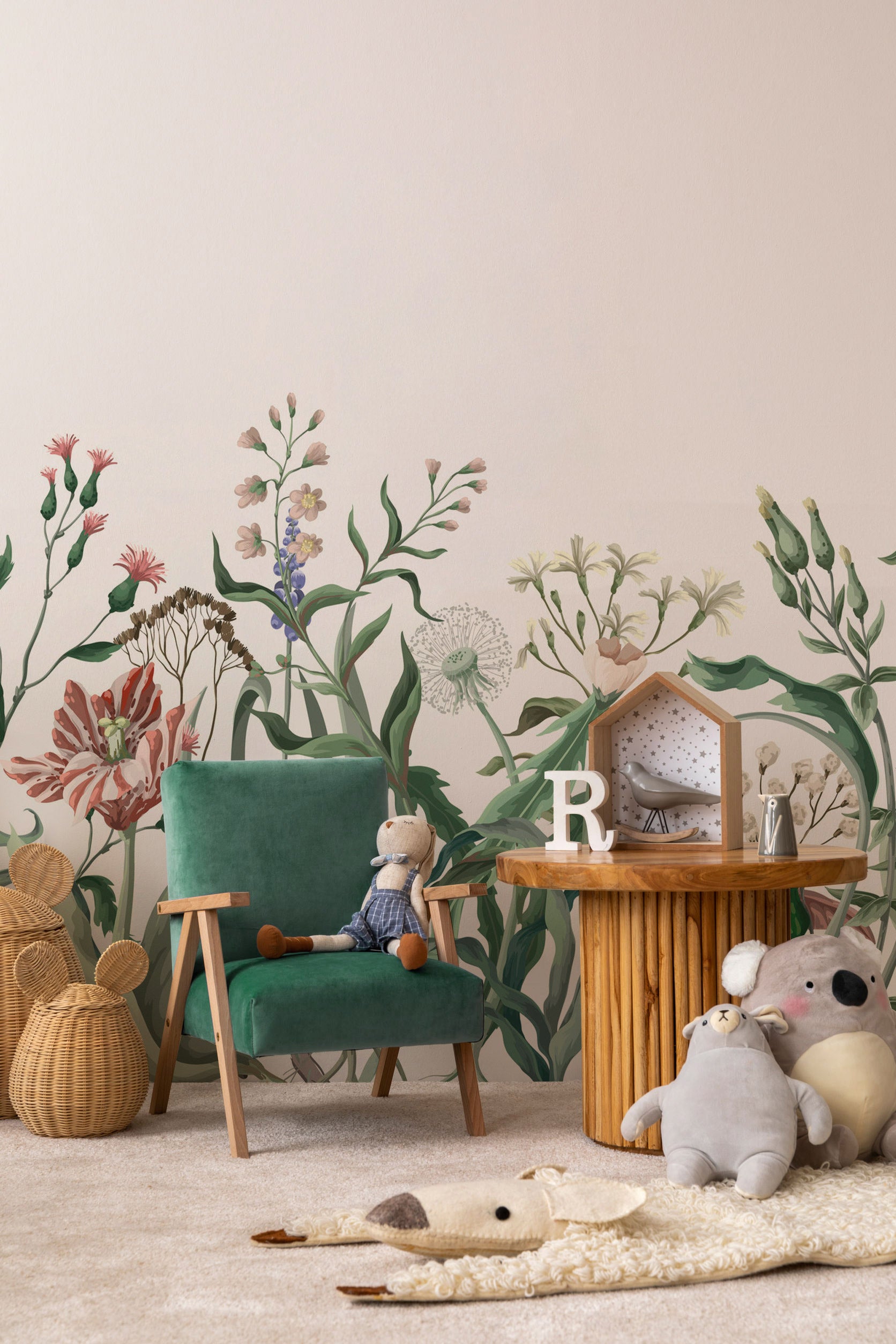 wild flower botanical wall murals