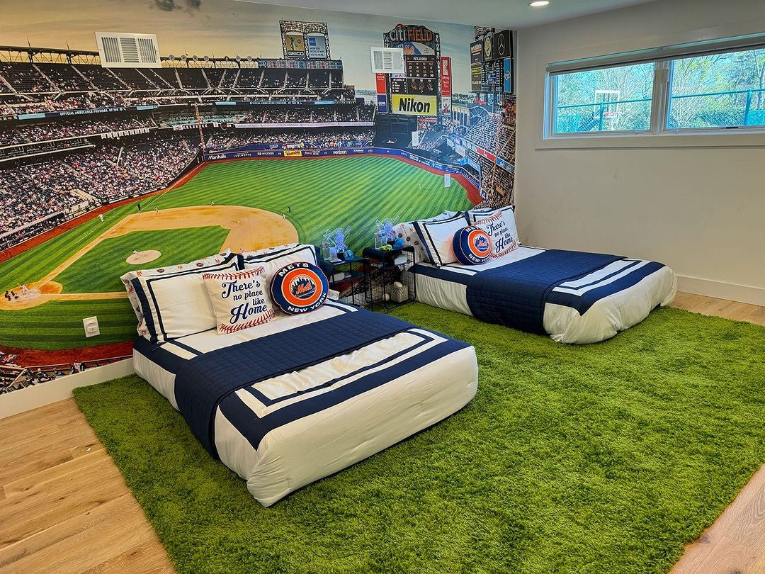 baseball Wall Mural in Kids Bedroom