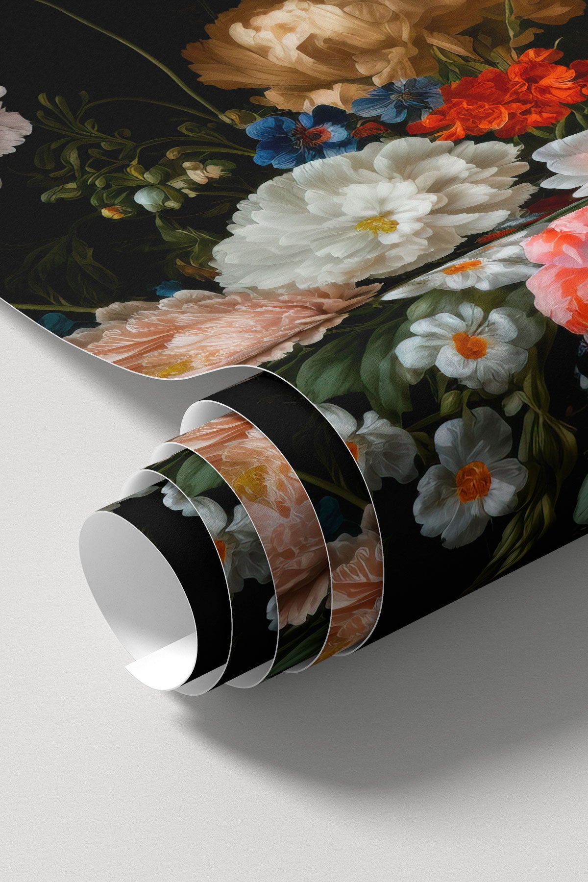 Dark Still Florals Wall Mural