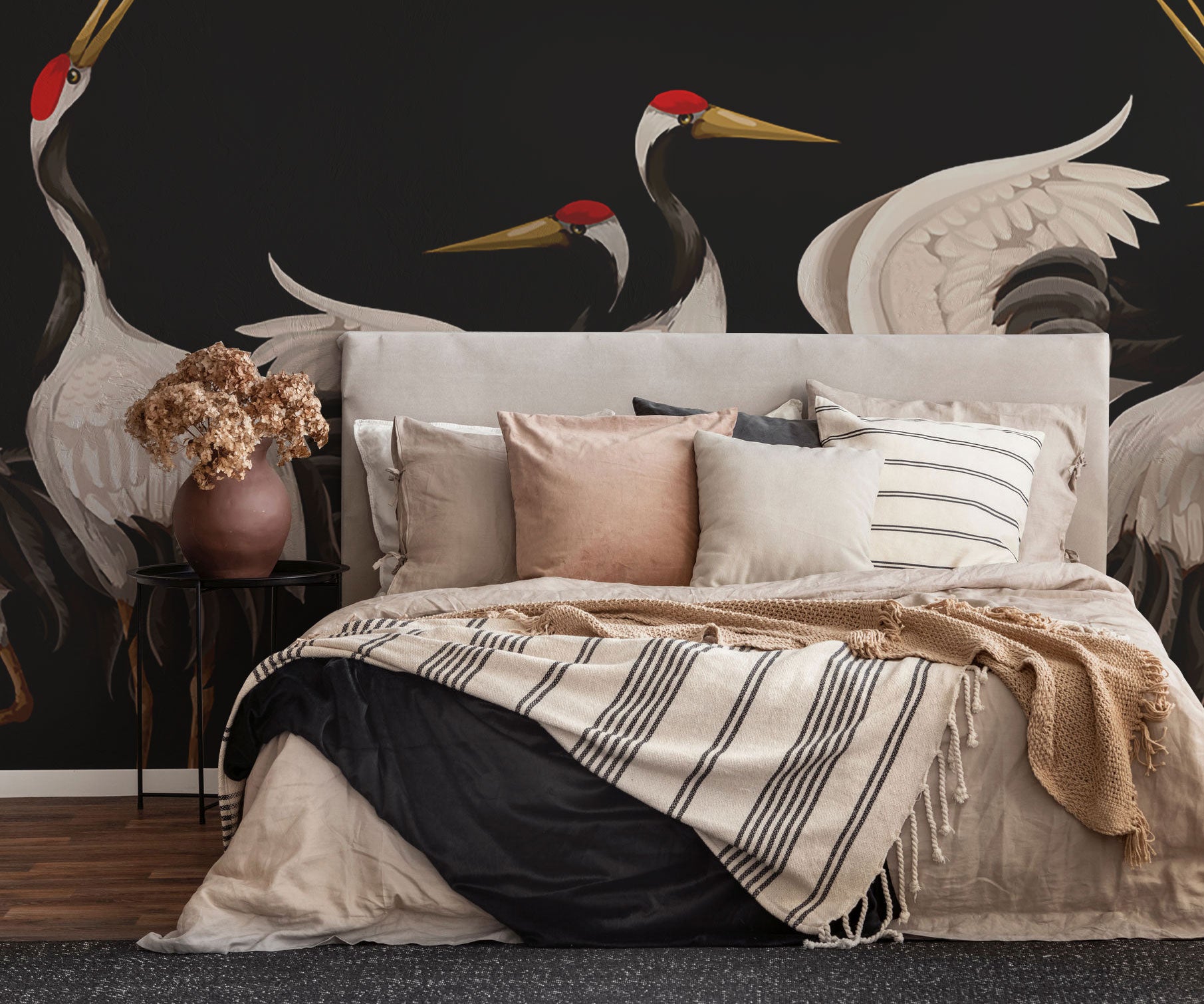 Japanese White Crane Wall Mural