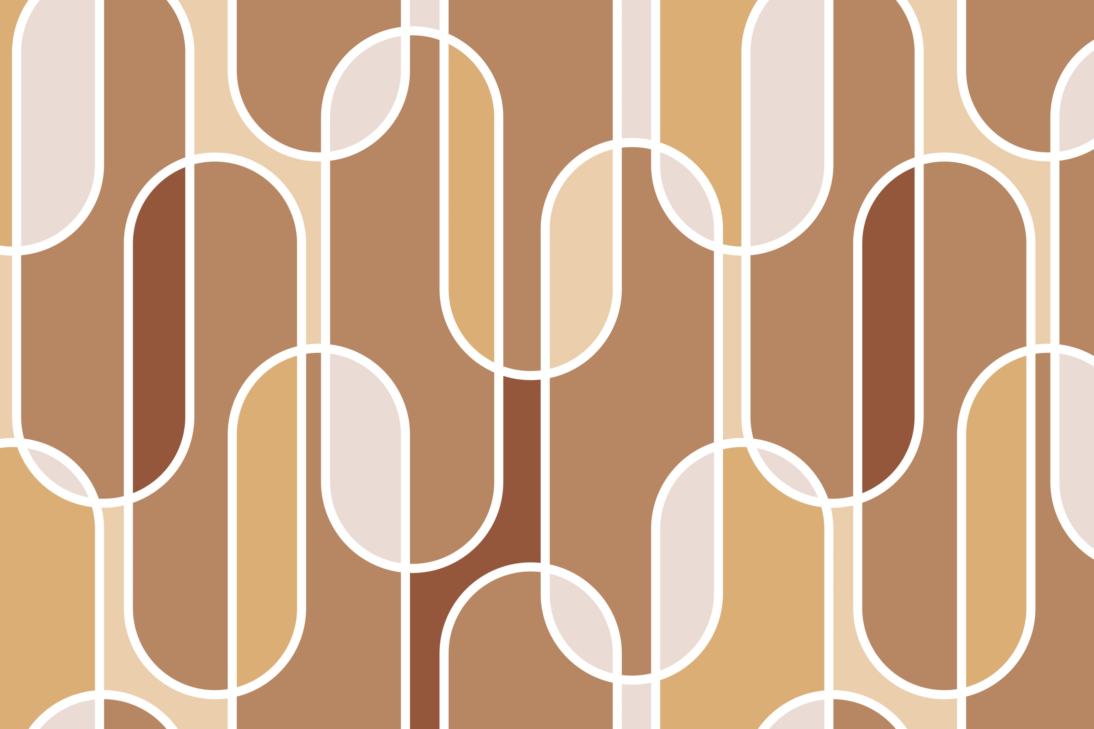 Mid Century Geometric Wall Mural