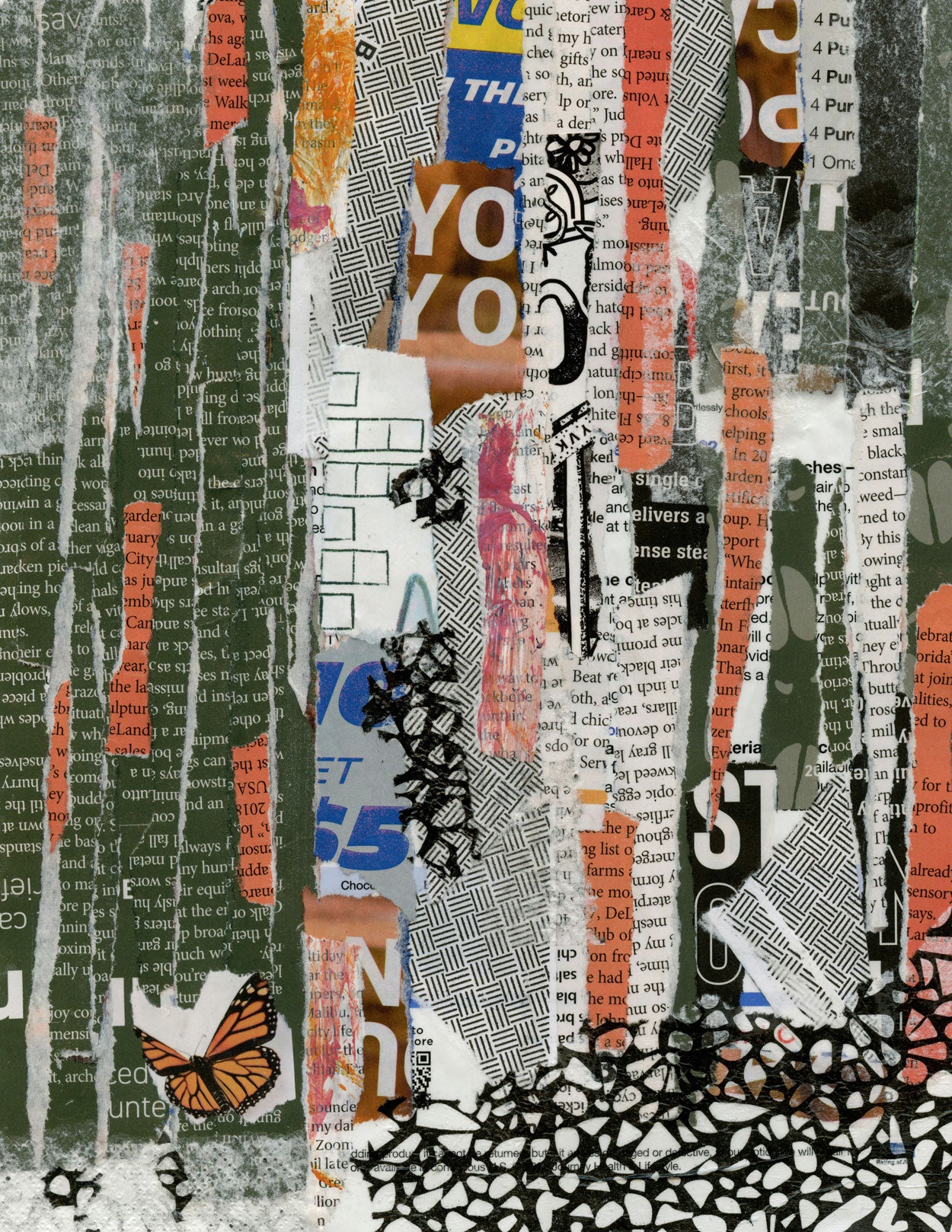 Illustration of Mix Media Mural For Apartment Interior