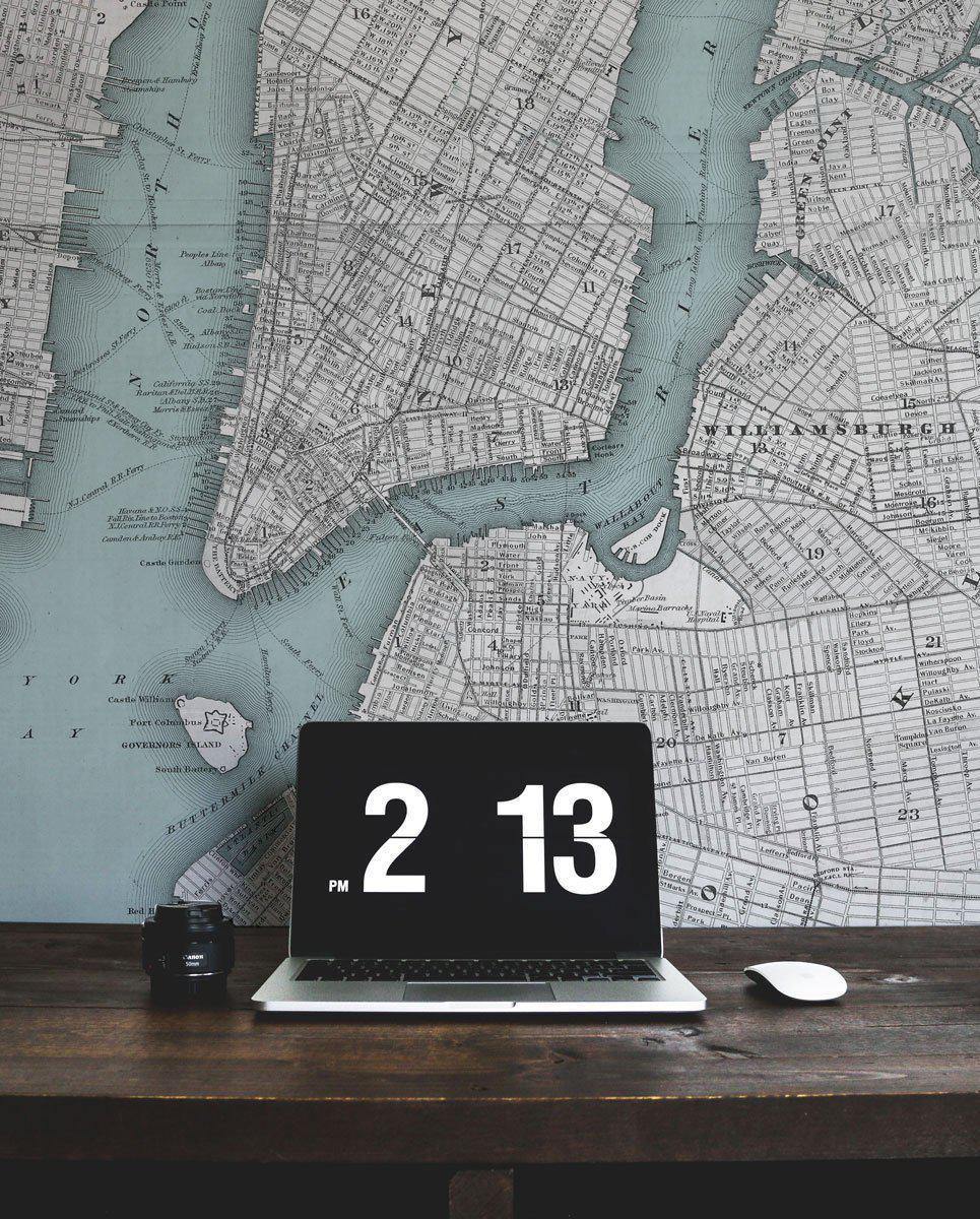 1865 Vintage New York Map Wall Mural-Wall Mural-Eazywallz