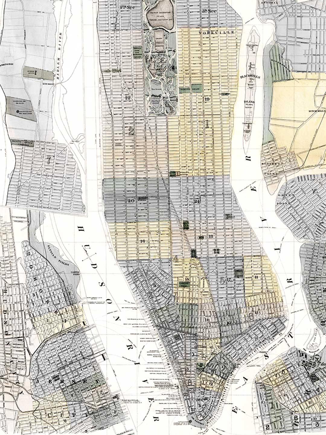 1869 Vintage New York Map Wall Mural-Wall Mural-Eazywallz