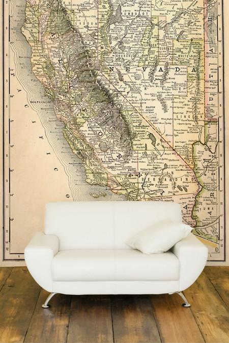 1889 Maps of California and Nevada Wall Mural-Wall Mural-Eazywallz