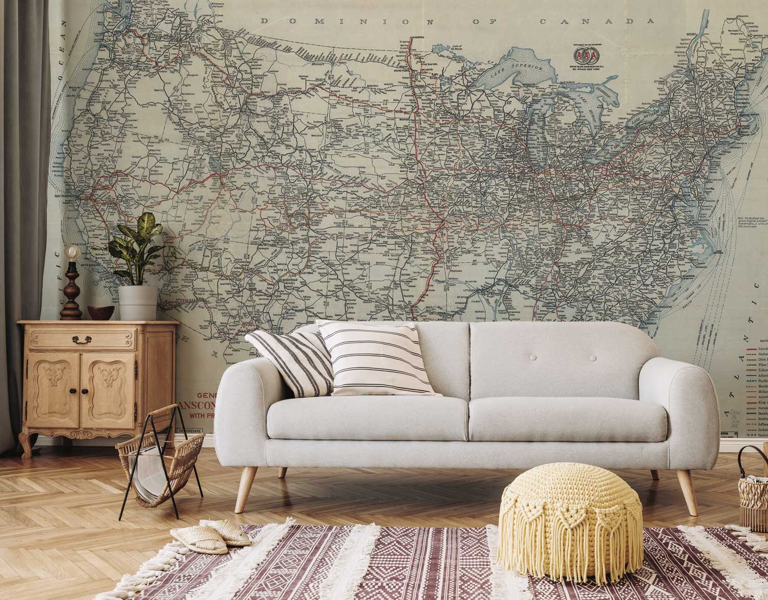 1918 Map of America Wall Mural-Wall Mural-Eazywallz