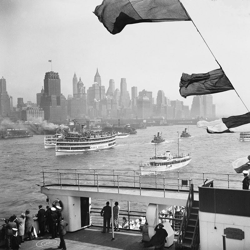 1936 New York Harbour Wall Mural-Wall Mural-Eazywallz