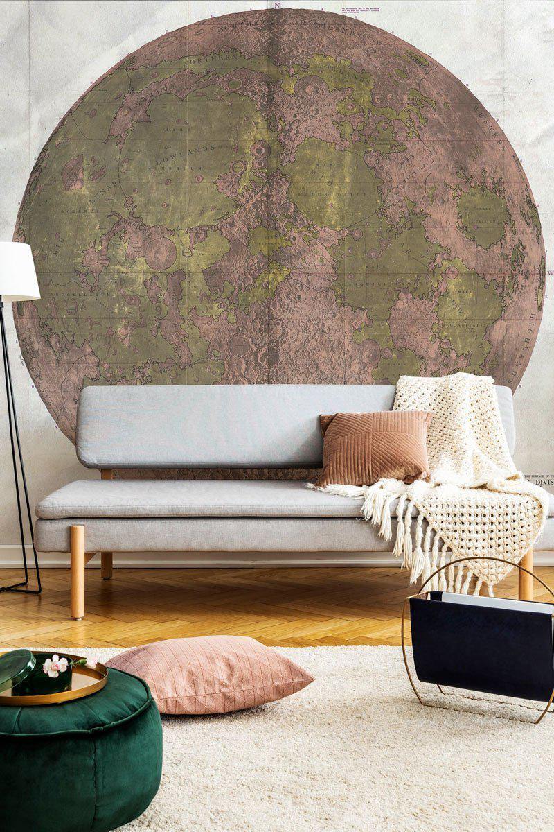 1961 Map of the Moon Wall Mural-Wall Mural-Eazywallz