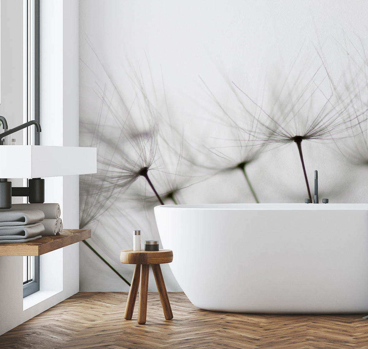 Dandelion seeds Wall Mural