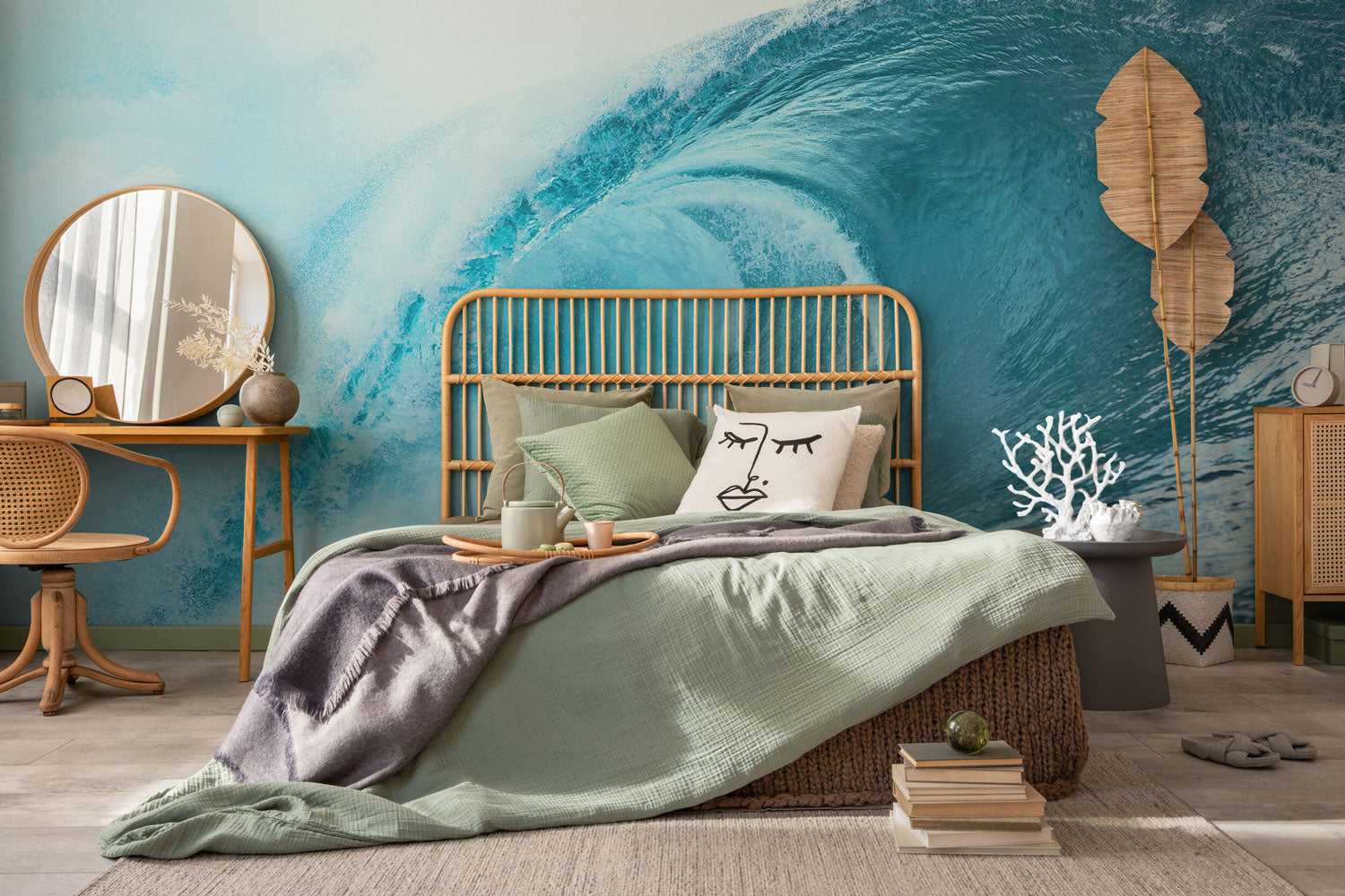 Beautiful Blue Wave Wall Mural