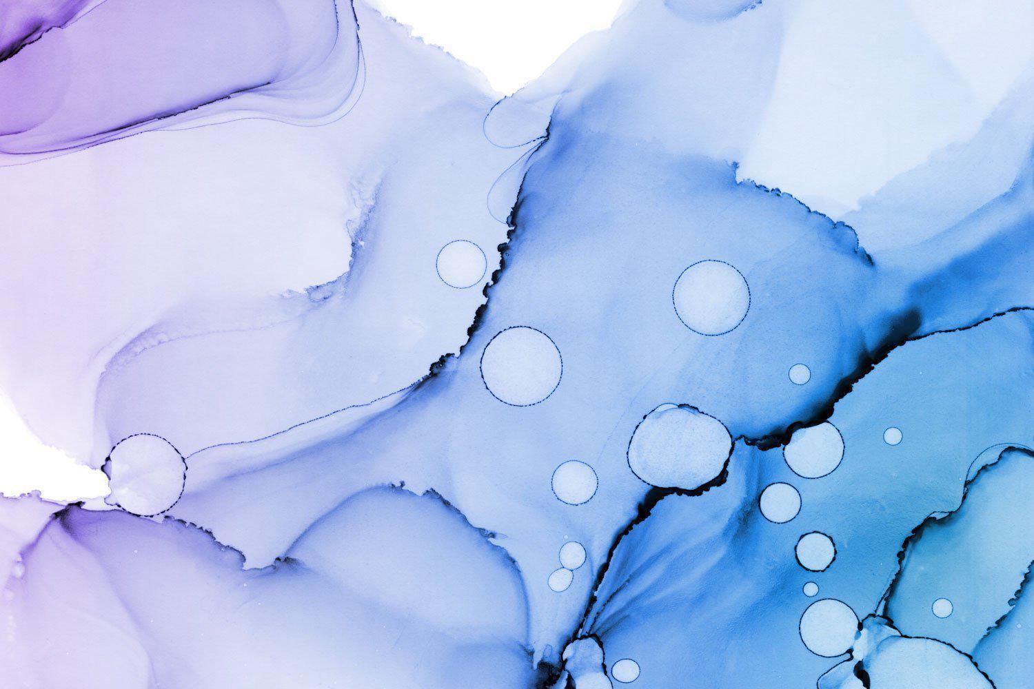 Abstract Blue Ink Utopia Wall Mural-Wall Mural-Eazywallz