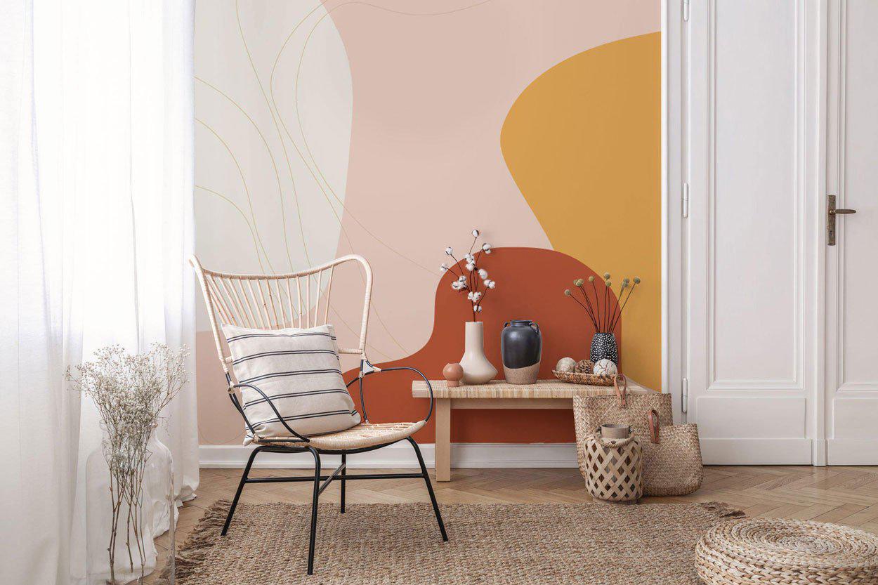 Abstract Earth Tone Shapes 1 Wall Mural-Wall Mural-Eazywallz