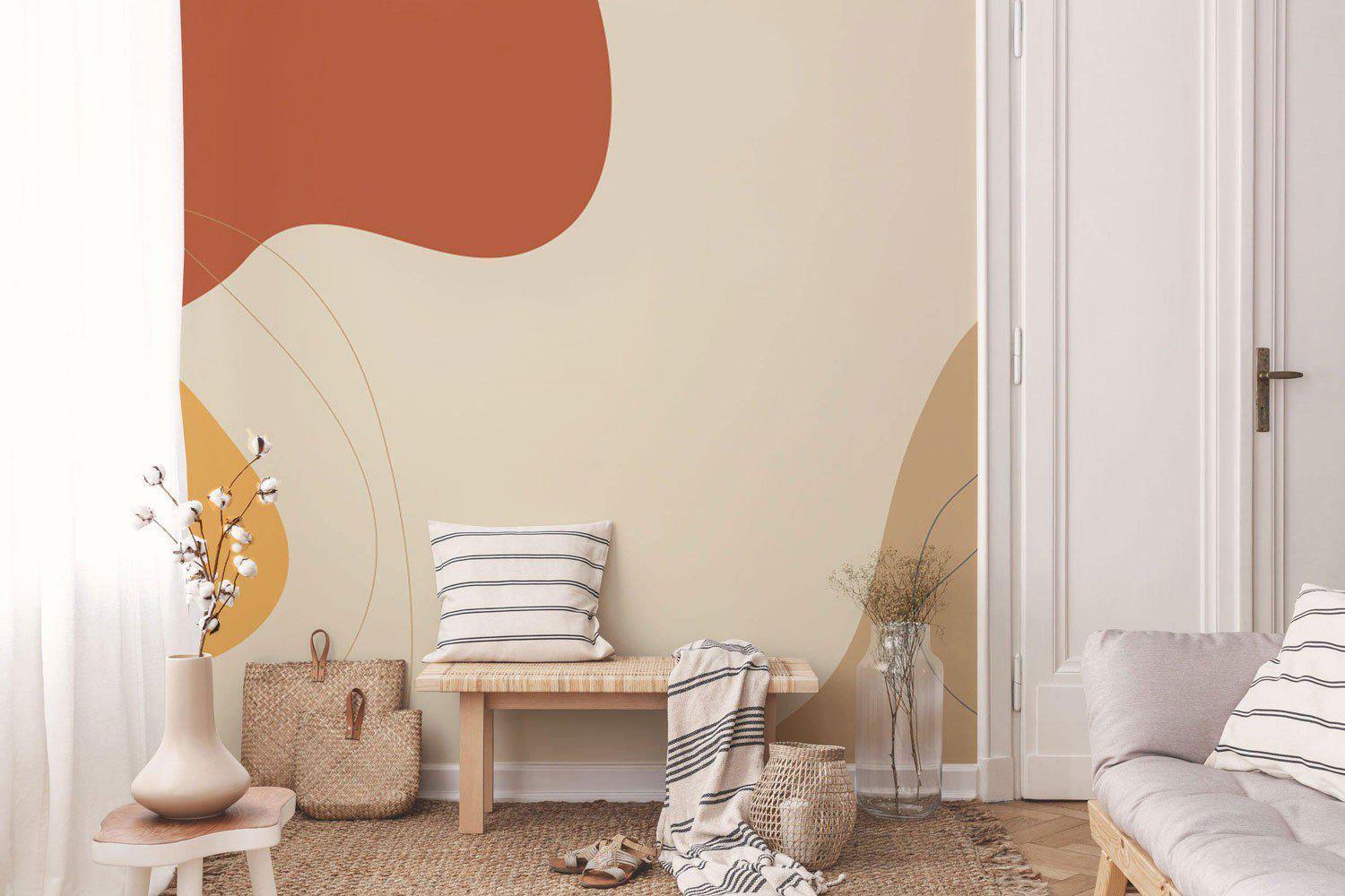 Abstract Earth Tone Shapes 2 Wallpaper Mural-Wall Mural-Eazywallz