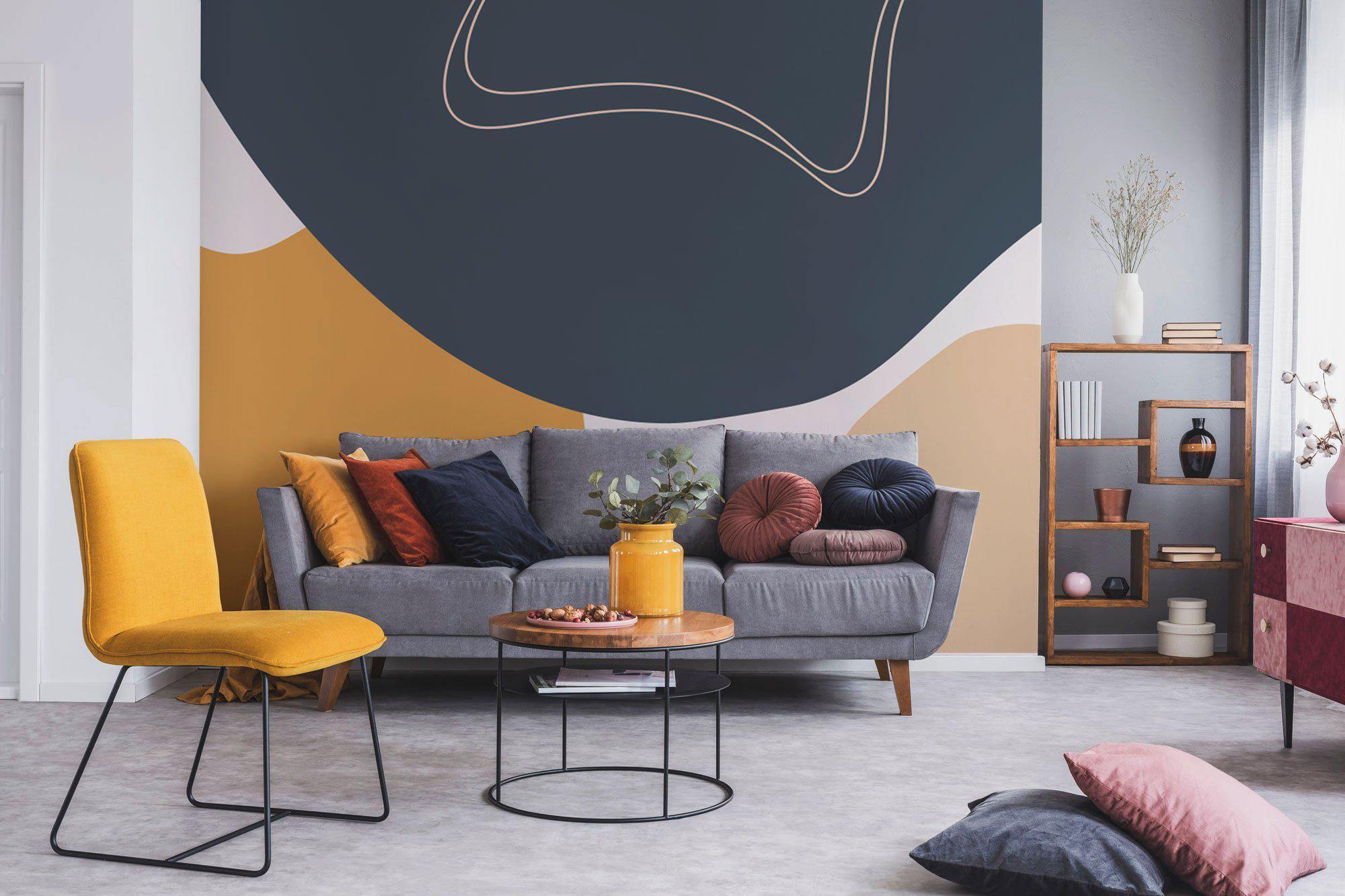 Abstract Earth Tone Shapes 3 Mural-Wall Mural-Eazywallz