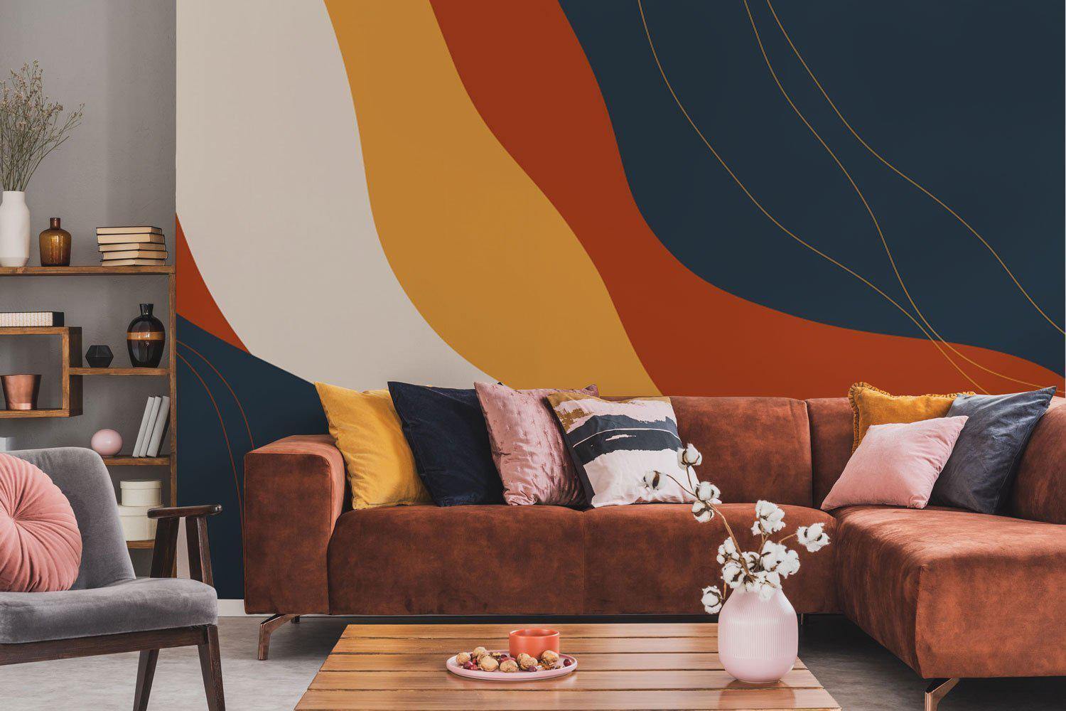 Abstract Earth Tone Shapes 5 Wall Mural-Wall Mural-Eazywallz