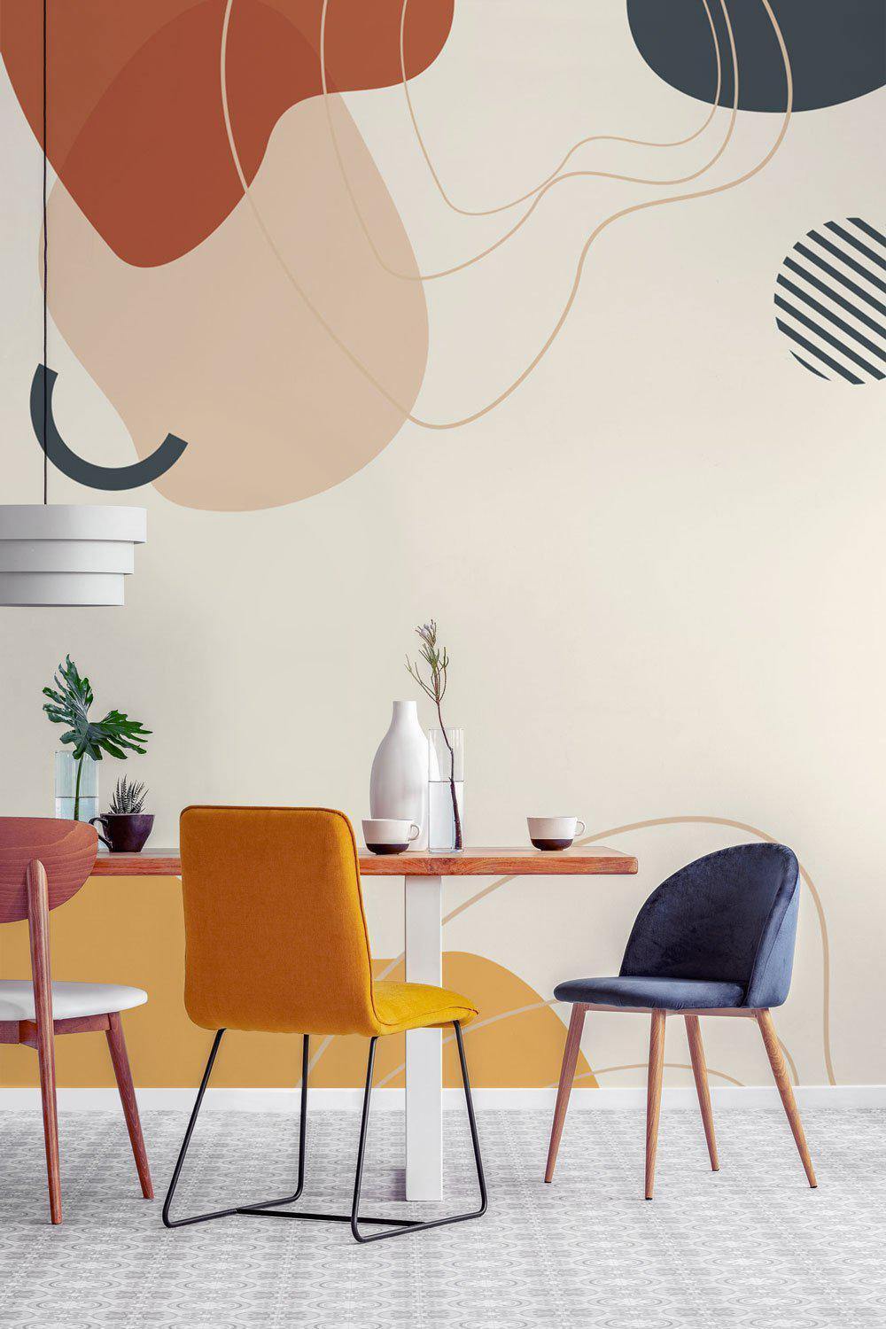 Abstract Earth Tone Shapes 7 Mural-Wall Mural-Eazywallz