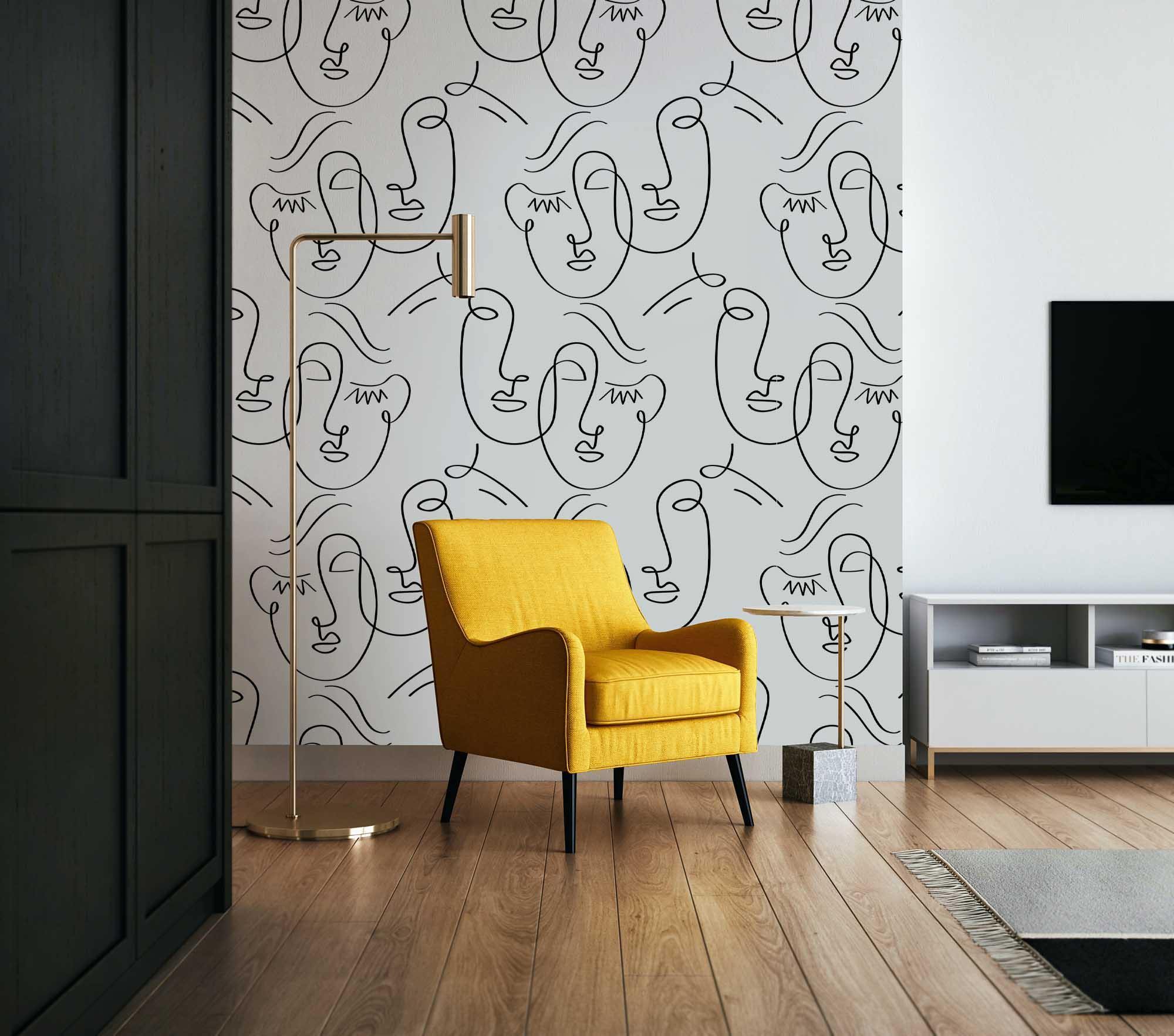 Abstract Twin Faces Wall Mural-Wall Mural-Eazywallz