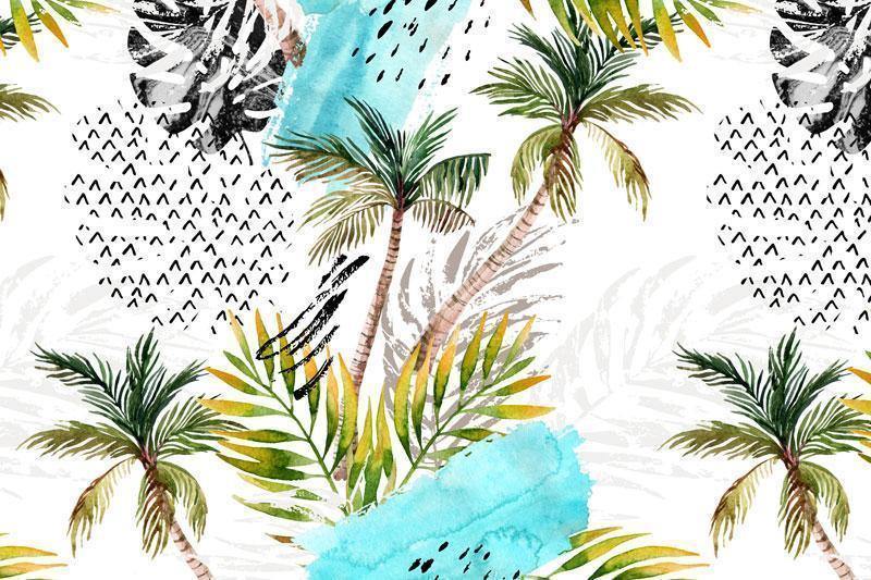 Abstract Water Color Palm Trees Mural-Wall Mural-Eazywallz