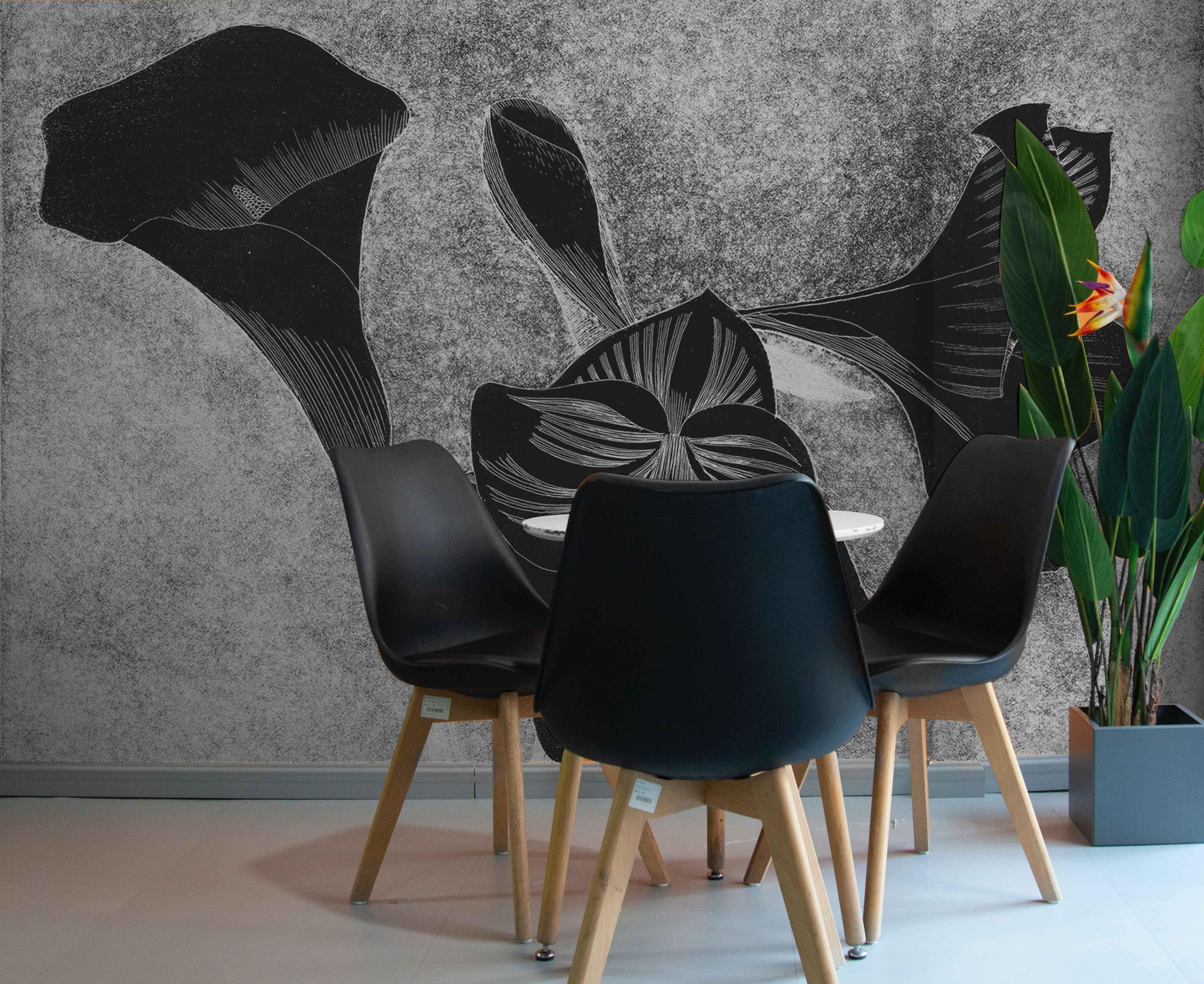 Amaryllis Art Noveau Wall Mural-Wall Mural-Eazywallz