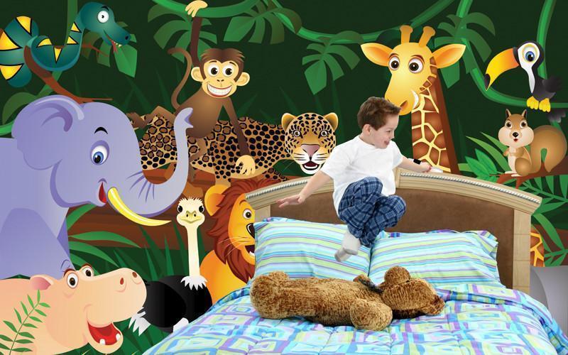 Animals in the jungle Wall Mural-Wall Mural-Eazywallz