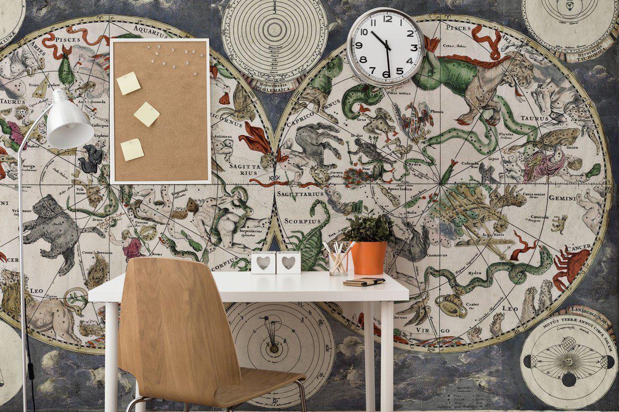 Astrology Planisphere Wall Mural-Wall Mural-Eazywallz