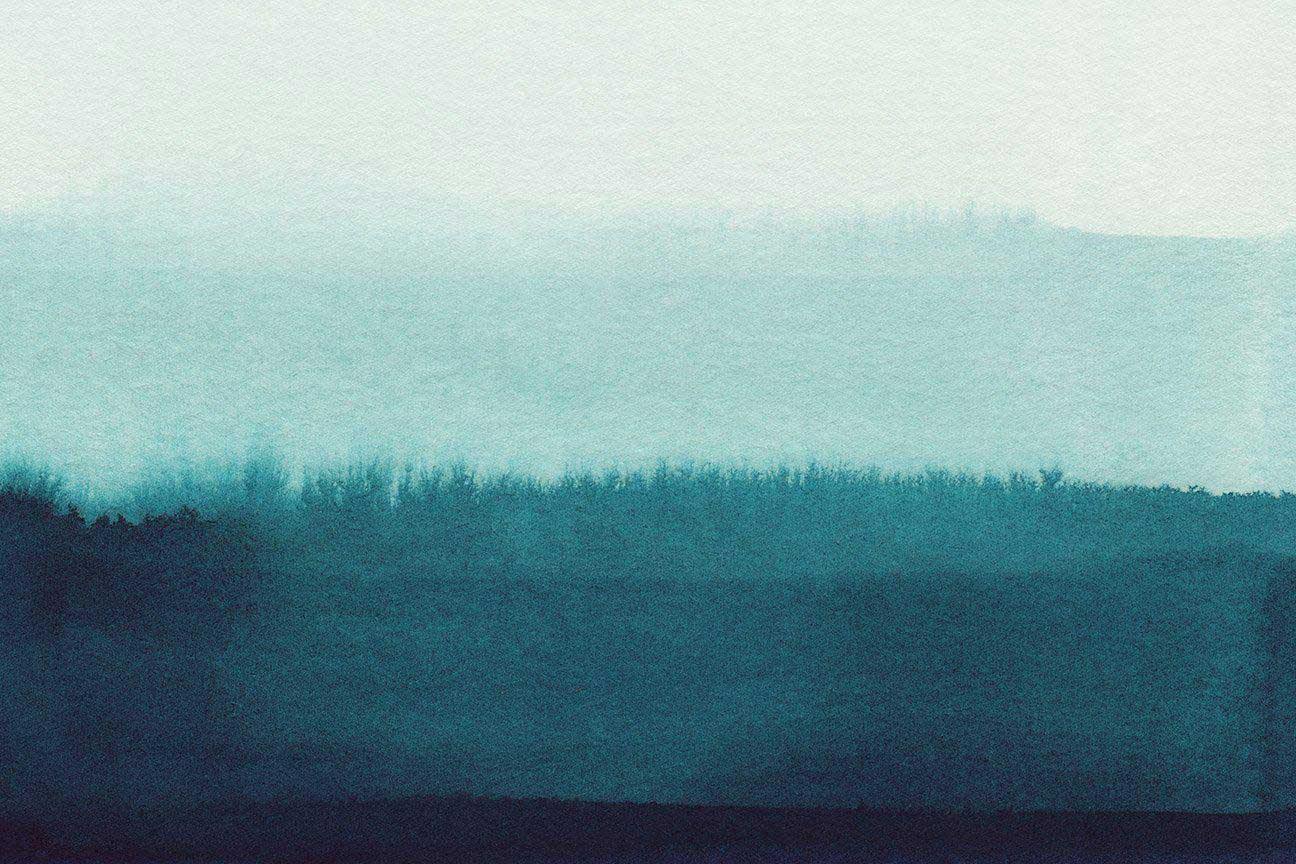 Close-up view of the 'Backwoods Color Block Wall Mural' with blue tone